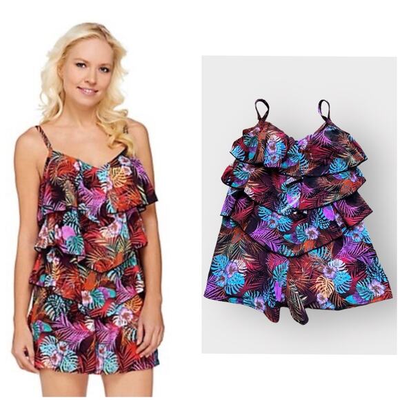 Fit4u tiered romper swimsuit - Picture 1 of 4